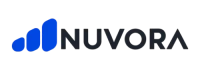 Logotipo de Nuvora con icono de barras azules